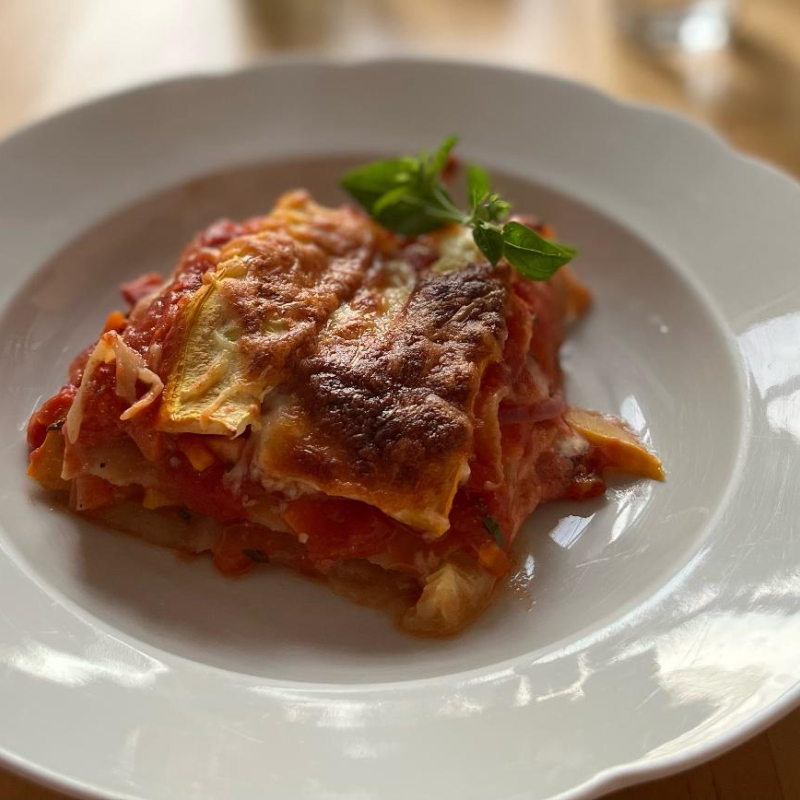 Zucchini- Ziegenfrischkäse- Lasagne