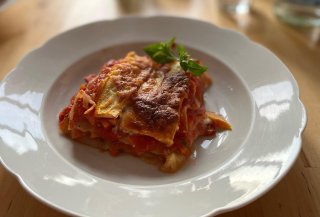 Zucchini- Ziegenfrischkäse- Lasagne