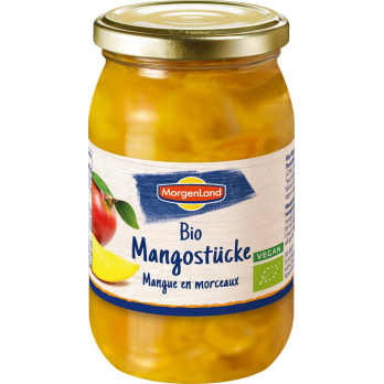 Mangostücke im Glas