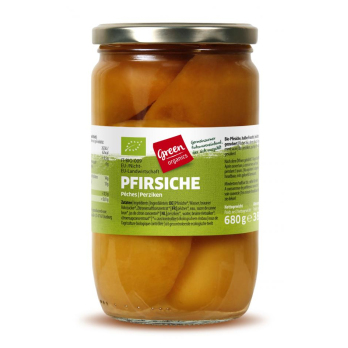 green Pfirsiche im Glas