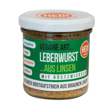 Leberwurst aus Linsen Röstzwiebeln